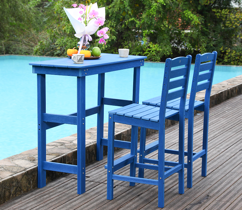 Vibrant Blue Social HDPE Bar spisestuesæt