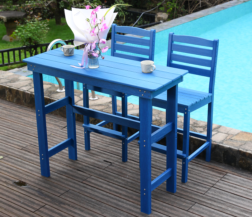 Vibrant Blue Social HDPE Bar spisestuesæt