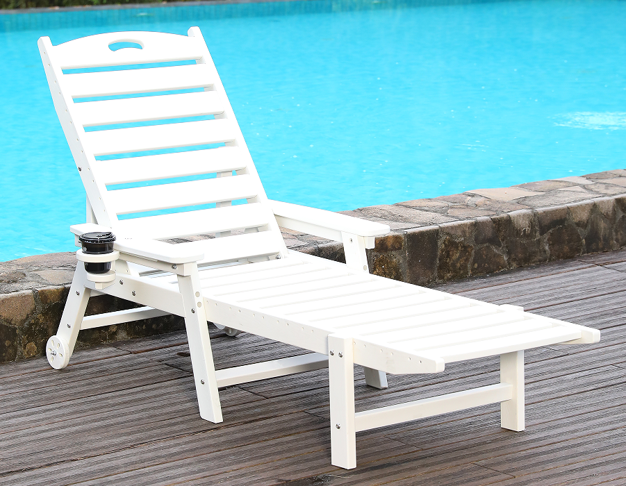 Lys hvid HDPE Solo Adirondack loungestol