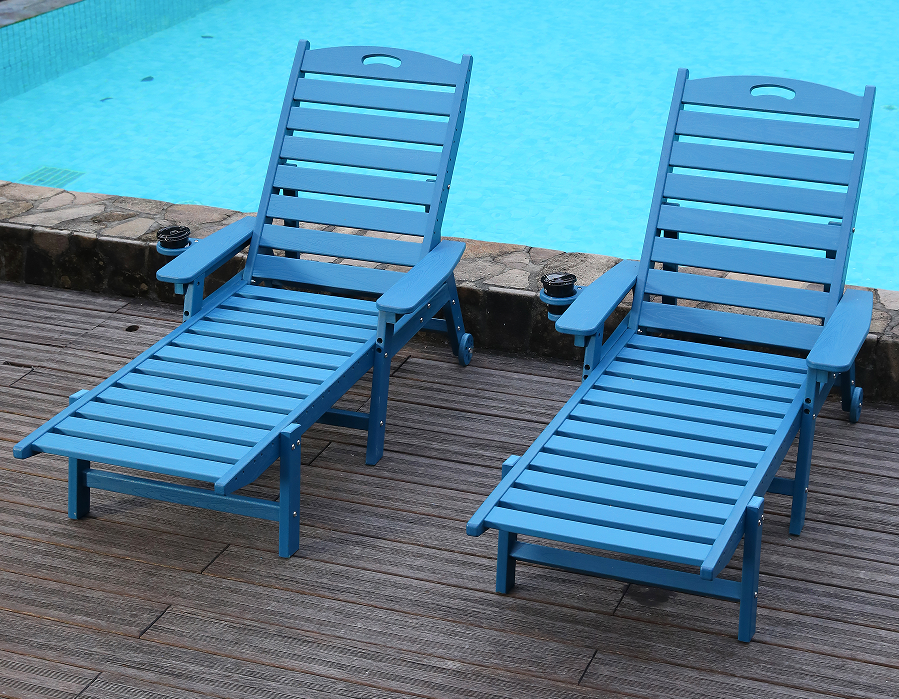 Serene Ocean Blue 2-Pack HDPE Adirondack-sæt