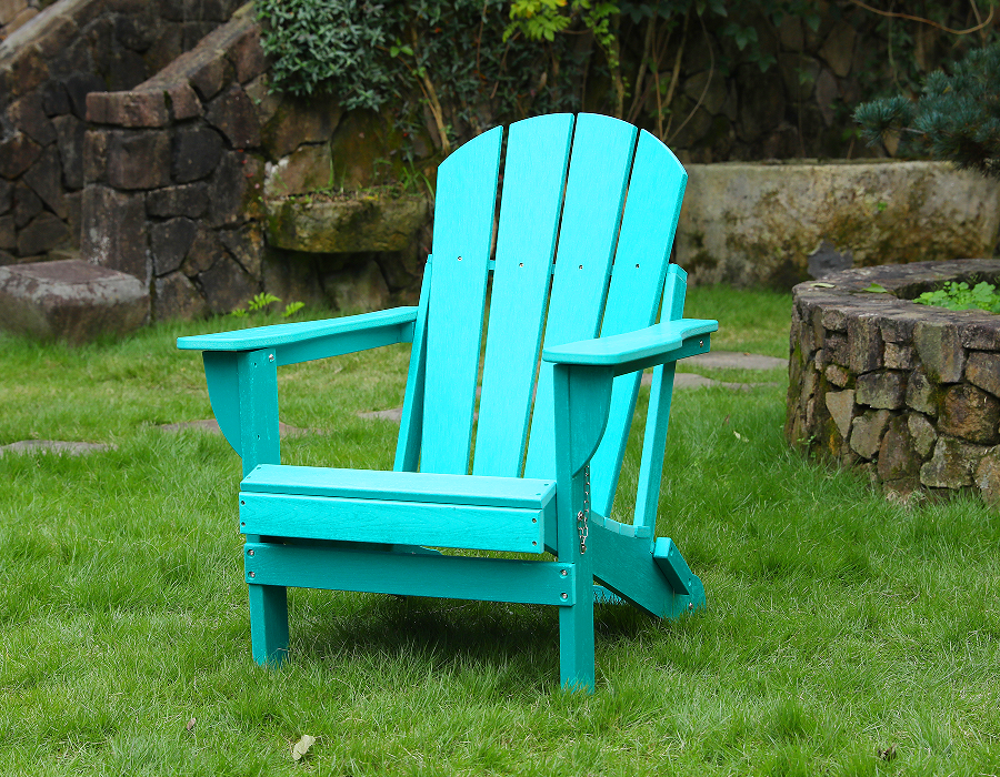 Levende turkis HDPE Frog Adirondack stol