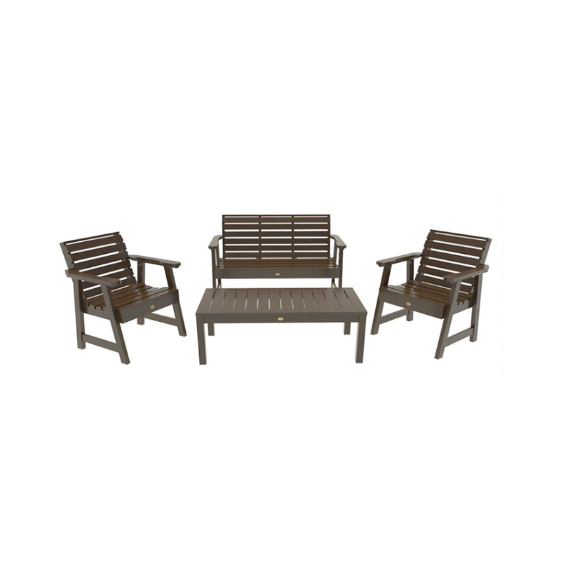 Udendørs terrassesofasæt – 4 stykker (Loveseat, lænestole, sofabord)